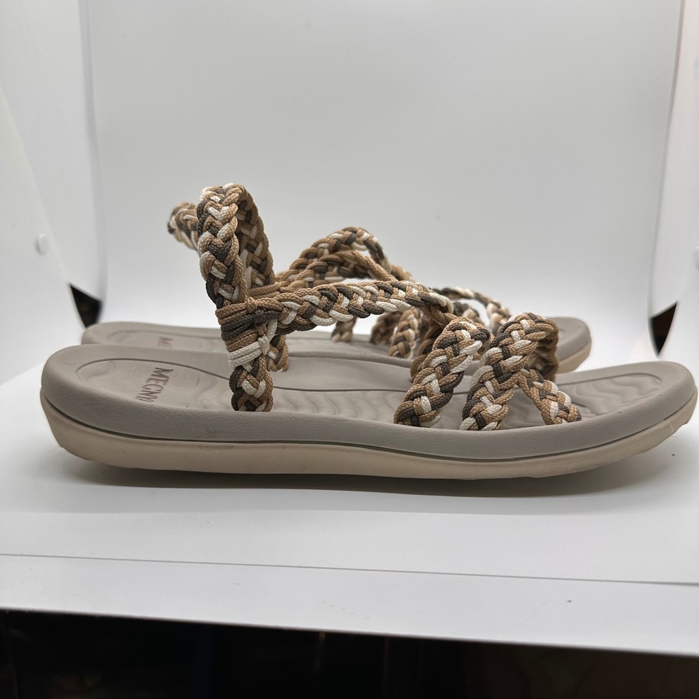 Mecnya Braided Strap Sandal Comfort Casual Tan, Beige, Cream Color Woven Shoes - Picture 6 of 9